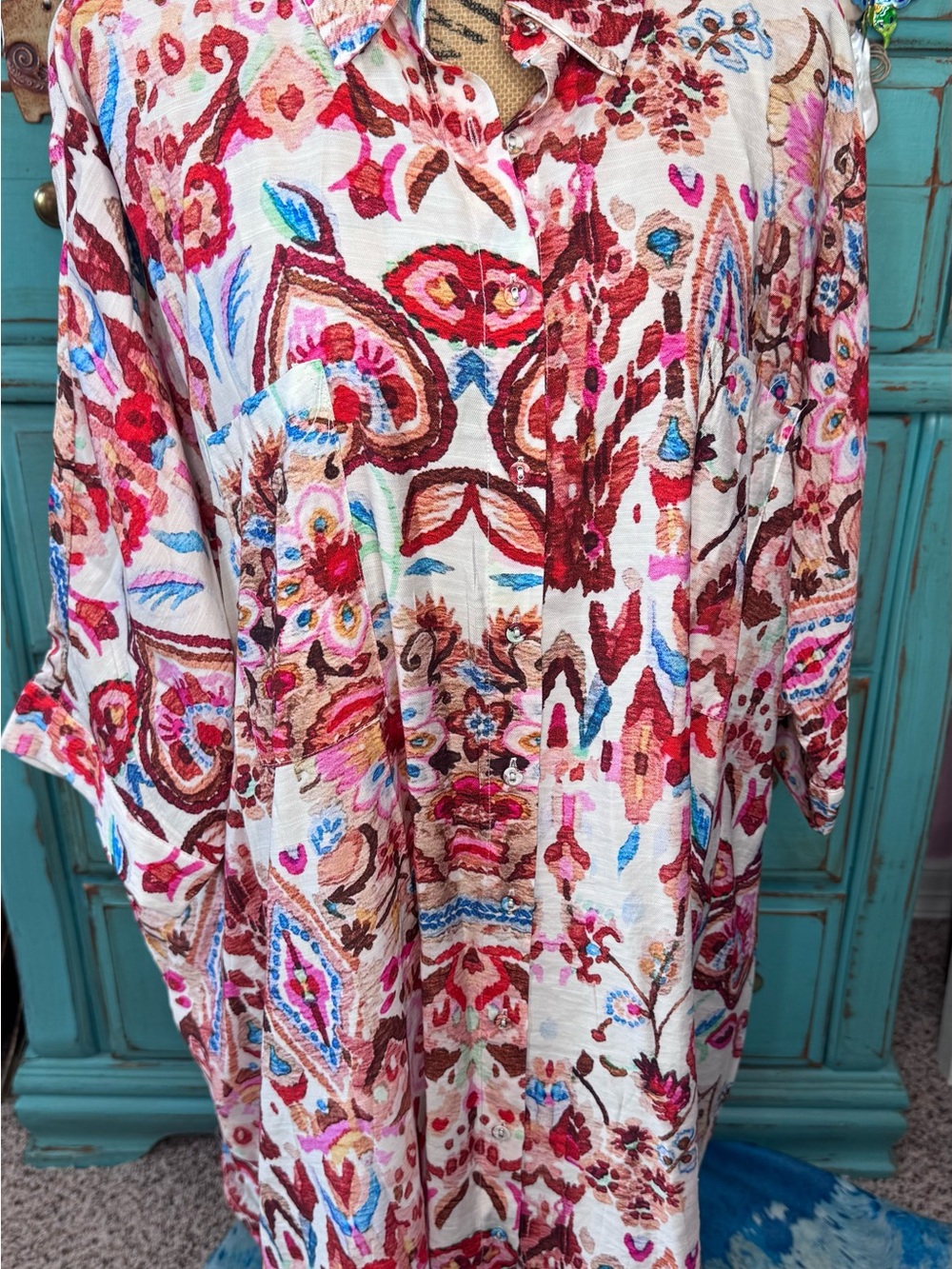 Floral Hand Blocked Dress
